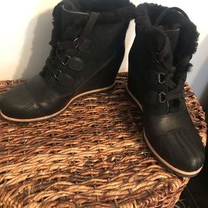 UGG Black Wedge Boots